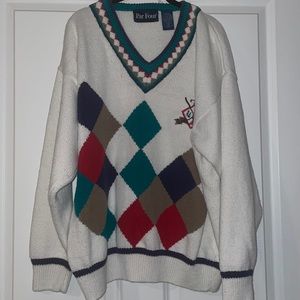 Vintage VTG Par Four Men's Argyle Golf Sweater XL 80s 90s